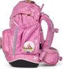 A pink backpack with white stars and a castle graphic. Náhled obrázku produktu