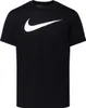 A black Nike t-shirt with a white Nike logo on the front. Produktbild-Vorschau