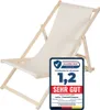 Chaise longue pliante Melko en bois pour jardin - Beige Voir les images du produit 1