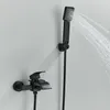 Schwarz Badewannenarmatur Duschset Wasserhahn Badewanne Produktbild-Vorschau 5