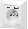 A white wall socket with integrated USB-A and USB-C ports. Anteprima dell’immagine prodotto