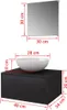 vidaXL 3-tlg. Badmöbel-Set mit Waschbecken Schwarz Produktbild-Vorschau 8