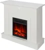 A white electric fireplace with a realistic flame effect. Produktbild-Vorschau