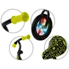 A collage of close-up shots of a bicycle's components, including handlebars, a wheel with lights, and a seat. Produktbild-Vorschau