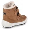 A single brown boot with white soles and fur lining, shown from the side. Podgląd zdjęcia produktu