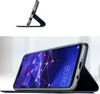 A smartphone in a blue flip case, shown from the side and front. Produktbild-Vorschau
