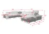 XXL Couch Große Wohnlandschaft U-Form MELODIE VIII - GRAU Produktbild-Vorschau 5