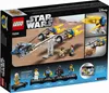 The image shows the packaging for a LEGO Star Wars Anakin's Podracer set, with the product and minifigures displayed on a desert background. Produktbild-Vorschau