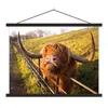 MuchoWow® Textilposter Scottish Highlander - Zaun - Gras Produktbild-Vorschau 1