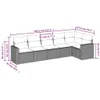 Design 6-tlg. Garten-Sofagarnitur mit Kissen Schwarz Poly Produktbild-Vorschau 7