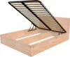 Bettkasten 2 Sitzer aus Holz mit Kopfteil - 160x200 - Roh Produktbild-Vorschau 3