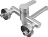 A stainless steel kitchen faucet with a wall mount and a 360-degree swivel spout, shown against a white background. Podgląd zdjęcia produktu