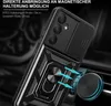 A black phone case with a ring holder and camera cover is shown attached to a magnetic car mount. Produktbild-Vorschau