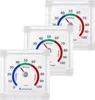 Three white and clear hygrometers are arranged in a collage. Produktbild-Vorschau
