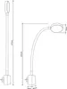 Technical drawing of a flexible LED plug-in lamp with dimensions. Produktbild-Vorschau