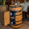 Holzfass mit Türen in heller Eichenoptik Hausbar mit LED – Produktbild-Vorschau 4