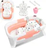 A baby bathtub and its accessories are displayed against a white background. Produktbild-Vorschau