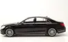 A black Mercedes S-Class W222 model car is shown from the side against a white background. Produktbild-Vorschau