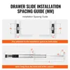 Diagrams illustrating drawer slide installation spacing. Produktbild-Vorschau