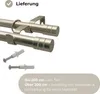 A close-up view of a double curtain rod with mounting hardware and descriptive text. Produktbild-Vorschau