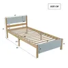 A diagram of a bed frame with dimensions indicated by lines and numbers. Produktbild-Vorschau