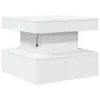 A white, modern, square coffee table with LED lighting. Voir les images du produit