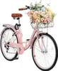 Vélo Cruiser Vélo de plage rose avec panier 66cm pneu 7 Voir les images du produit 1