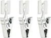 Three curtain rail clips with hooks, shown against a white background. Produktbild-Vorschau