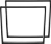 Two black metal table legs are shown against a white background. Produktbild-Vorschau