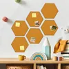 Relaxdays Filzpinnwand, 6 Stück, selbstklebende Sechsecke Produktbild-Vorschau 2