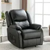 A black leather recliner chair is shown in a well-lit room with a window in the background. Produktbild-Vorschau