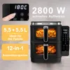 Heißluftfritteuse 11 L Dual Zone 2x 5,5 L 2800 W 12 Produktbild-Vorschau 2