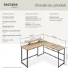 Bureau MELROSE 140x130x76,5cm - Bois clair industriel, Voir les images du produit 6