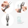 Navaris Titan Camping Besteck 3tlg. - Outdoor Messer Gabel Produktbild-Vorschau 2