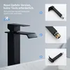 Homelody Wasserhahn Bad Wasserfall Badarmaturen Schwarz Produktbild-Vorschau 3