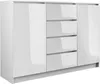 Kommode mit 4 Schubladen 2 Schränke 120cm Klamotenschrank Produktbild-Vorschau 1