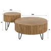 Couchtisch Wave rund Set aus 2 / Massiv Mango sand Produktbild-Vorschau 4