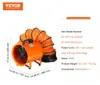A VEVOR industrial blower fan with an orange body and a black, expandable orange ducting hose. Produktbild-Vorschau