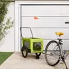 vidaXL Príves na bicykel Psy Zelená a čierna Oxford tkanina Náhľad obrázku produktu 2