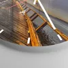 Wanduhr - Rund - Glasuhr - Fußgängerbrücke Himmel Wasser - Produktbild-Vorschau 5