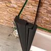 Duschspa 130x140cm Streifenglas Schwarz Badewanneaufsatz Produktbild-Vorschau 7