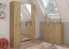 A room with slanted ceilings and skylights, featuring a wardrobe and a cabinet. Produktbild-Vorschau