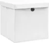 vidaXL Scatole con coperchio 4 pz. Bianco 32x32x32 cm Anteprima dell’immagine prodotto 1