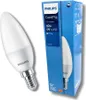 A Philips LED candle light bulb and its packaging are shown against a white background. Náhled obrázku produktu