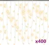 vidaXL LED světelný závěs 10 m 400 LED teplá bílá 8 funkcí Náhled obrázku produktu 1