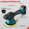 Poliermaschine Auto Akku, 150 mm Exzenter Poliermaschine  8 Produktbild-Vorschau 10