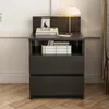 Comodino per camera da letto, 2 cassetti, nero, stile loft Anteprima dell’immagine prodotto 7