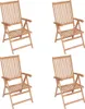 Verstellbare Gartenstühle 4 Stk. Massivholz Teak Produktbild-Vorschau 1
