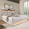 OKWISH Lit tapissier 160x200cm avec coffre,Lit coffre Lit Voir les images du produit 3