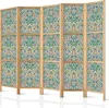 Japonský květinový paraván 225x172 cm 5dílný šedý Náhled obrázku produktu 1